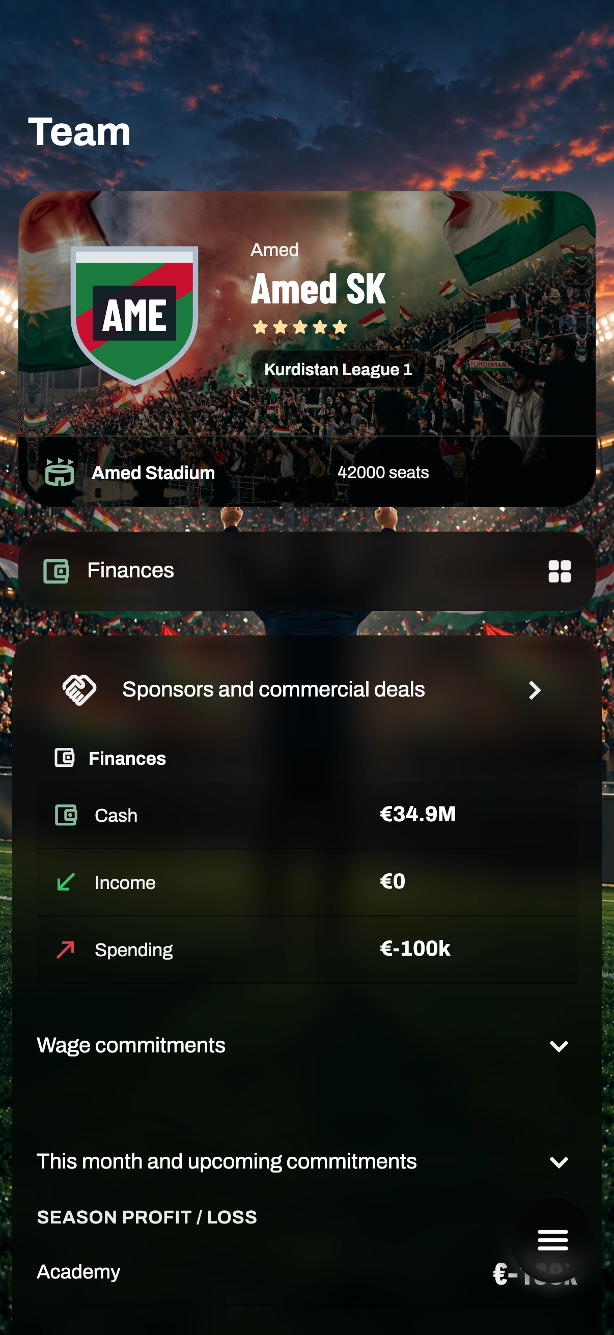Game preview — Finances & club life