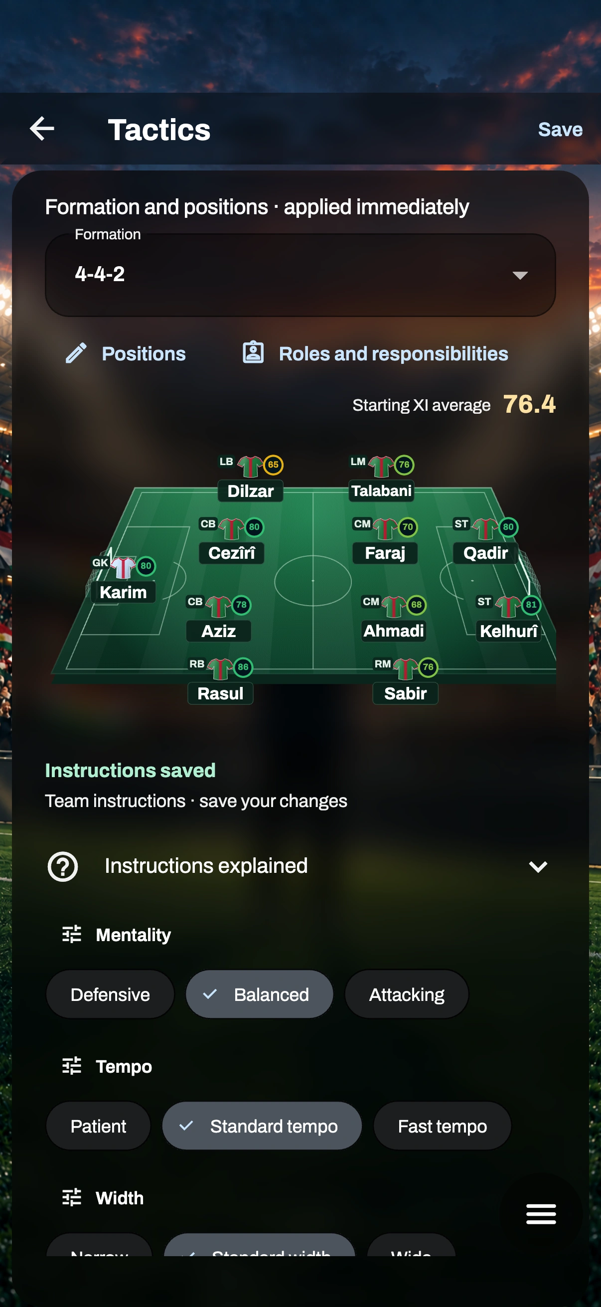 Game preview — Tactics
