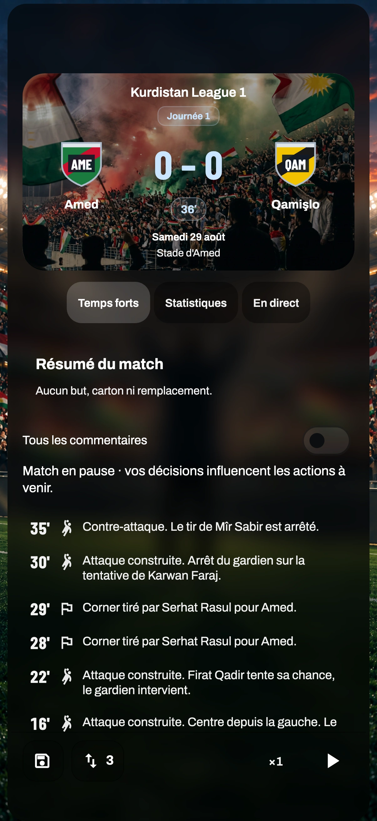 Aperçu du jeu — Match